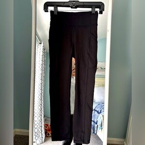 Lululemon invigorate high rise crop 23 inch inseam, black, size 2